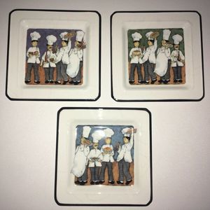 BRUNELLI Set Of Three (3) Decorated Plates